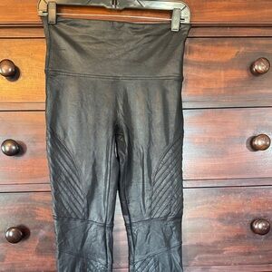 SPANX Black Moto Faux Leather Leggings